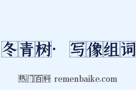 冬青树·写像组词是什么意思的图片